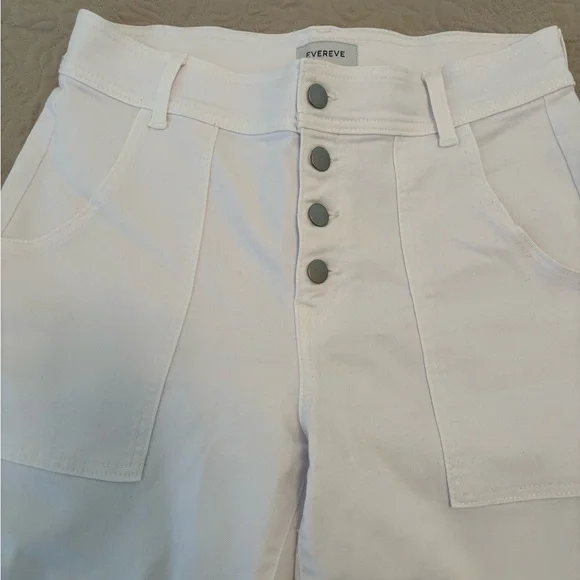 White Button-Fly Pants - Picture 4 of 6
